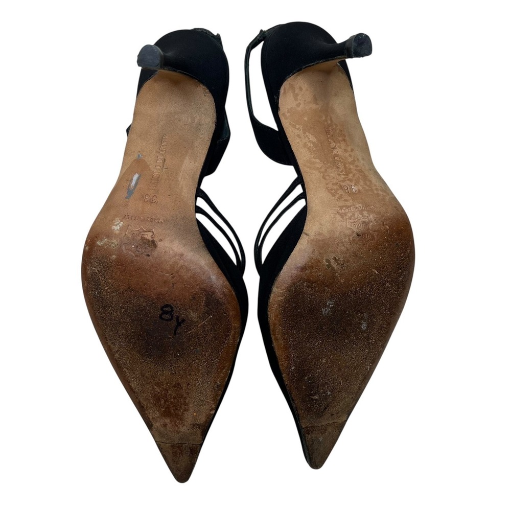 Vintage Manolo Blahnik Black Pointed Toe Slingback Pumps - Picture 10 of 11